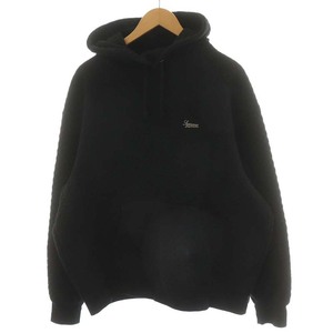 シュプリーム SUPREME 23SS Micro Quilted Hooded Sweatshirt マイクロ キルト フーディー スウェットシャツ パーカー L 黒