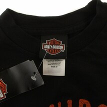 未使用品 ハーレーダビッドソン HARLEY DAVIDSON Tシャツ カットソー 半袖 クルーネック スカル ドクロ プリント S 黒 ブラック_画像3