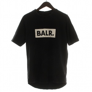 ボーラー BALR. 半袖BOXロゴTシャツ カットソー フィッシュテール プリント S 黒 ブラック /AQ ■GY30 メンズ