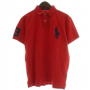 未使用品 ポロ ラルフローレン POLO RALPH LAUREN ポロシャツ 半袖 ビックポニー刺繍 ロゴ M 赤 レッド 710688969005 /AQ ■GY30