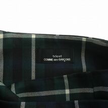 トリココムデギャルソン ヴィンテージ AD1998 90’s ラップスカート ミニ 台形 ベルト チェック ウール S 緑 グリーン 紺 黒 白 /SI4_画像8
