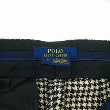 POLO RALPH LAUREN ハウンドトゥースチェックウールパンツ クロップド テーパード 千鳥格子 ジップフライ 2 M 黒 白 211765351001_画像3