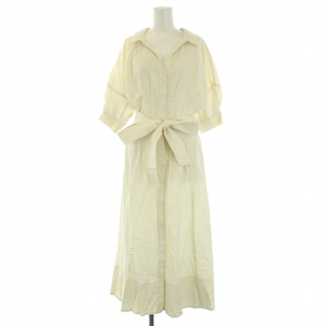  Snidel snidel 20SS shirt ti tail One-piece long . minute sleeve waist ribbon attaching 1 M ivory SWFO201137 /BM lady's 
