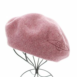 ヴィヴィアンウエストウッド Vivienne Westwood ACCESSORIES ベレー帽 帽子 オーブ刺繍 ウール M 紫 パープル 26-041-10098