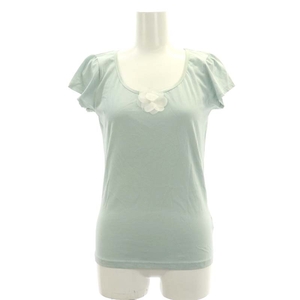 アニエスベー agnes b. Tシャツ 半袖 カットソー 装飾 コットン 1 ミントブルー /NR レディース
