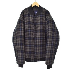 ステューシー STUSSY ジャケット チェック ウール XL グレー メンズ