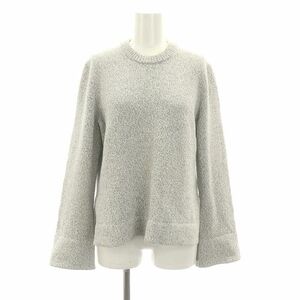 セオリー theory 23AW Felted Mouline CN Side Slit PO ニット セーター 長袖 サイドスリット カシミヤ混 S グレーミックス レディース