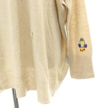ツモリチサトドレス TSUMORI CHISATO DRESS クルーネックニット セーター プルオーバー 長袖 ビジュー 2 M ベージュ_画像5