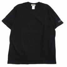 22ss ヨウジヤマモト YOHJI YAMAMOTO 袖ロゴ プリント オーバーサイズ Tシャツ カットソー 半袖 4 黒 ブラック_画像1