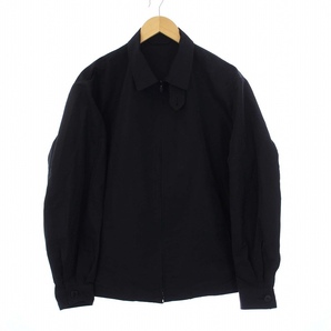 ユーゲン HEUGN 24SS Winston Silk Pe シャツジャケット ジップアップ 絹 シルク 2 M 黒 ブラック COAT059 /KH メンズの画像1