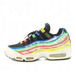 ナイキ NIKE Air Max 95 Premium Hidden Message スニーカー シューズ レザー ナイロン US10 28.0cm 黒 ブラック 白 ホワイト メンズ