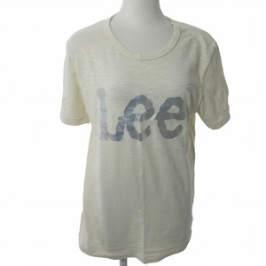  Lee LEE rare Vintage T-shirt cut and sewn silver print single stitch short sleeves 36 white white M size 0402 #GY31 lady's 