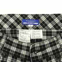 未使用品 バーバリーブルーレーベル BURBERRY BLUE LABEL セミフレアパンツ ブーツカット チェック柄 ストレッチ 38 黒 白 ブラック ホワイ_画像3