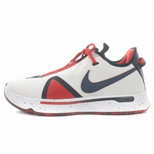  Nike NIKE PG 4 спортивные туфли баскетбол обувь low cut Zip выше сетка US14 32cm белый белый темно-синий красный CD5079-101 /SI21