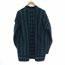 未使用品 イッセイミヤケ ISSEY MIYAKE A.POC ABLE 23AW TYPE-B 001 幾何学模様 シャツジャケット スタンドカラー 3 L 緑 黒_画像2