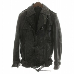  shellac SHELLAC leather jacket leather jacket belt Epo let go-to leather mountain sheep leather 17005 44 S black black #GY18 /MW men's 
