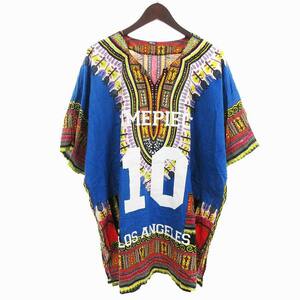 ダイムピース DIMEPIECE ダシキシャツ 半袖 アフリカ風 総柄 キーネック オーバーサイズ マルチカラー ■SM1 メンズ