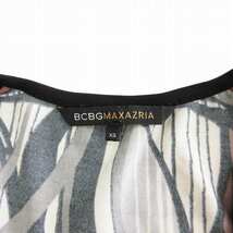 ビーシービージーマックスアズリア BCBGMAXAZRIA ミニワンピース ニット ノースリーブ Vネック 総柄 マルチカラー XS ■SM1 レディース_画像4