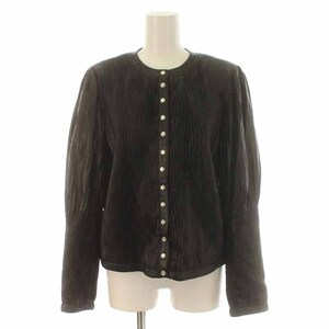  Agnes B agnes b. no color jacket pre shon pleat nap button fake leather 36 S black black /YI8 lady's 