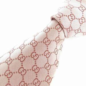  Gucci GUCCI GG pattern necktie regular Thai total pattern silk pink #SM1 men's 