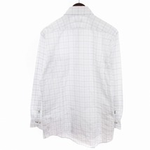 バーバリーブラックレーベル BURBERRY BLACK LABEL シャツ 長袖 ステッチ チェック ホワイト 白 40 S位 ■SM1 メンズ_画像2