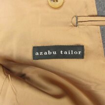 麻布テーラー azabu tailor darrow dale地 シングルスーツ セットアップ ストライプ 3B ピークドラペル グレー ■GY31_画像8