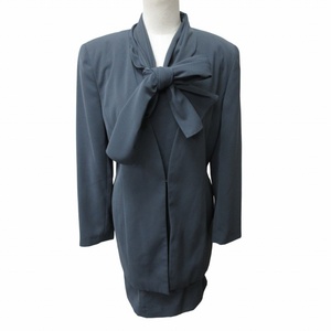  Comme Ca Du Mode COMME CA DU MODE One-piece jacket set formal dress ribbon blue series blue approximately L size 0326 #GY31 lady's 