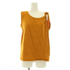  Ships SHIPS Preferasimeto Lee ribbon cut and sewn T-shirt tank top crew neck stretch F tea Brown 312300112