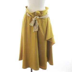  Queens Court QUEENS COURT LAP skirt flair skirt mi leak long 5 3L yellow yellow /AN27 lady's 