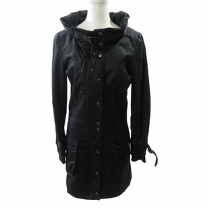 パトリツィアペペ PATRIZIA PEPE コート ジャケット ブルゾン ネックベルト 黒 ブラック 40 Lサイズ 0404 レディース