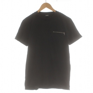 ディーゼル DIESEL Tシャツ カットソー ロゴ クルーネック 半袖 M 黒 ブラック /FQ メンズ