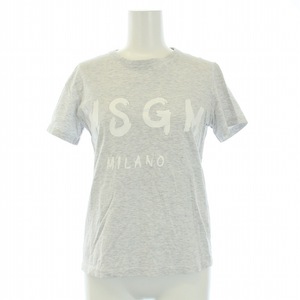 エムエスジーエム MSGM Tシャツ カットソー ロゴ プリント 半袖 XS グレー 2641MDM60 /TK レディース