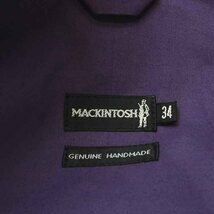 未使用品 マッキントッシュ MACKINTOSH ステンカラーコート スプリングコート ロング シングル ゴム引き 34 XS 紫 パープル_画像8