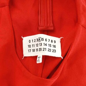 メゾンマルジェラ 4 Maison Margiela 4 17SS ブラウス ドレープ 長袖 バイカラー 46 XL 赤 レッド 白 ホワイト /NW23 レディースの画像7