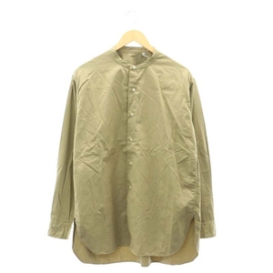 キャプテン サンシャイン KAPTAIN SUNSHINE 22AW Garment Dyed Stand Collar Shirt スタンドカラーシャツ 長袖 36 ベージュ メンズ