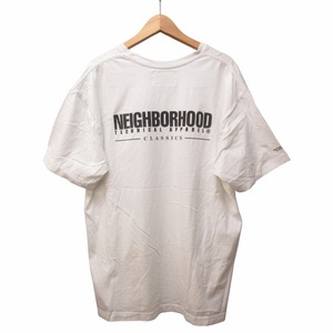 ネイバーフッド NEIGHBORHOOD Tシャツ カットソー 半袖 クルーネック プリント ロゴ コットン 白 ホワイト 0403 メンズ