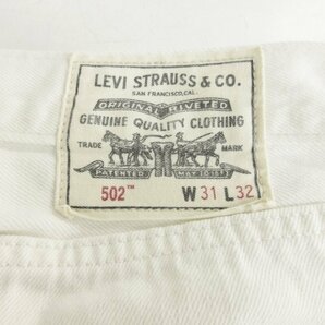 リーバイス Levi's 502 ホワイトデニムパンツ ジーンズ ビッグE テーパード 白 W31 0406 メンズの画像3