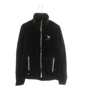  Oacley OAKLEY Golf wear Skull fleece jacket boa Pola Tec high‐necked Zip up Logo embroidery L black 