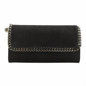 ステラマッカートニー SHAGGY DEER FLAP WALLET FALABELLA シャギー ディア フラップ ウォレット ファラベラ 長財布 黒 430999