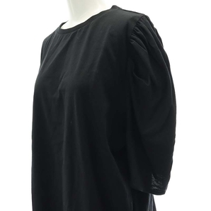 未使用品 セルリ CELERI ドゥーズィエムクラス取扱い PUFF Tシャツ カットソー 五分袖 クルーネック F 黒 ブラックの画像4
