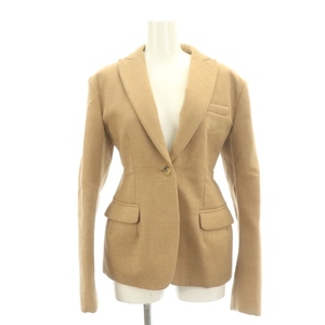  MiuMiu miumiu wool Camel tailored jacket total lining 38 beige /HK #OS lady's 