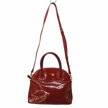 マリークワント MARY QUANT 2WAY ハンドバッグ ショルダー エナメル ロゴ 花柄 カットワーク 赤 レッド 0331 ■023 レディース_画像2