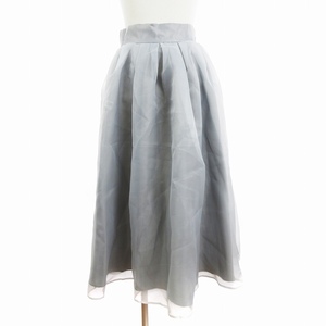 未使用品 エンスウィート レナウン タグ付き Yumi Kakiuchi 23SS Organdy volume skirt スカート ロング丈 フレア 無地 グレー S ■002