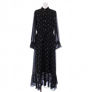 アメリヴィンテージ Ameri VINTAGE 19AW SPARKLE DOT DRESS スパークルドット シャツワンピース 長袖 ロング シアー M 黒