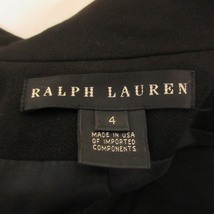 ラルフローレン RALPH LAUREN 美品 ブラックレーベル ジャケット ブレザー スタンドカラー 金ボタン ウール 国内正規 黒 ブラック 4 約M 04_画像7