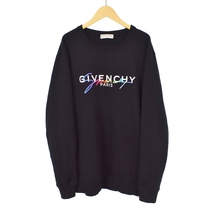 ジバンシィ GIVENCHY シグネチャー ロゴ トレーナー スウェット プルオーバー 刺繍 S 黒 ブラック BMJ03C30AF ☆AA★ メンズ_画像1