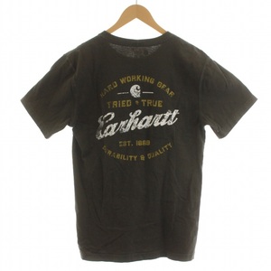 カーハート carhartt Tシャツ カットソー ロゴ プリント コットン 半袖 S カーキ TK4612 /FQ メンズ