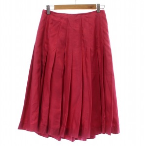 Prada PRADA юбка в складку боковой Zip шелк шелк колено длина 42 XL розовый /AQ #GY18 #OH женский 