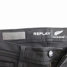 リプレイ REPLAY ANBASS HYPERFLEX パンツ ロング テーパード コットン 黒 ブラック 30 メンズ_画像4