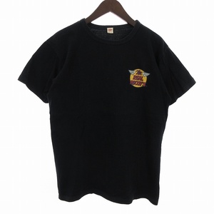 ザリアルマッコイズ THE REAL McCOY'S Sportswear 旧タグ Tシャツ カットソー 半袖 ロゴ プリント 黒 ブラック 38 M位 ■SM1 メンズ